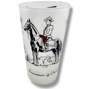 Vintage Souvenir of Canada Souvenir Glass Frosted Tumbler  Hazel Atlas